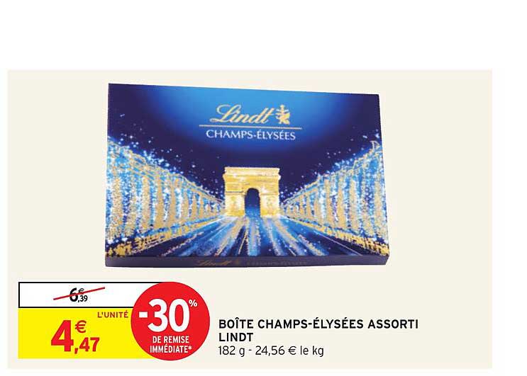 boîte champs élysées assorti lindt -30% de remise immédiate