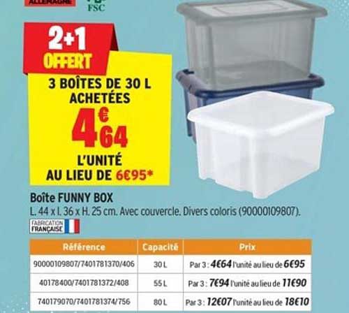 boîte funny box 2+1 offert