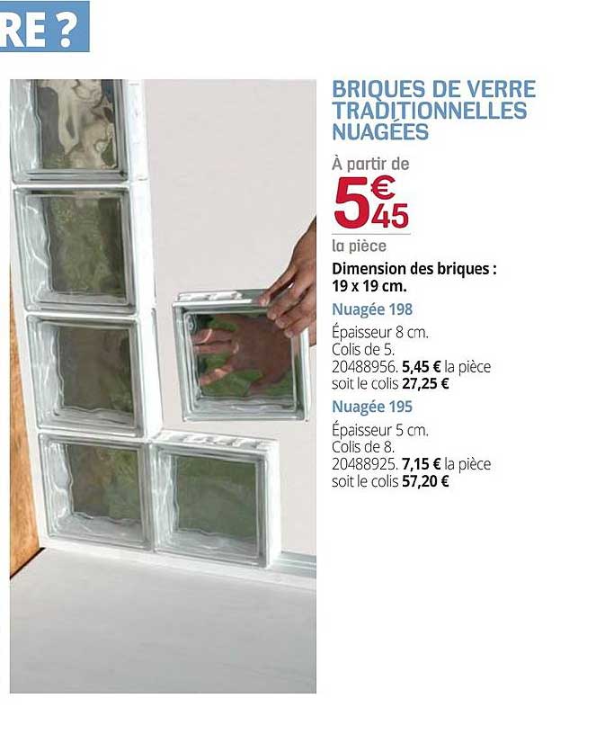 briques de verre traditionnelles nuagées