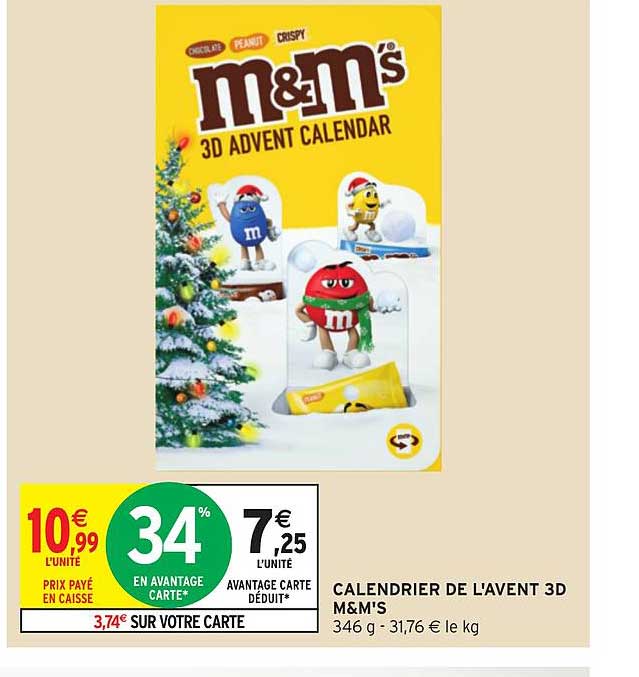 calendrier de l'avent 3d m&m's