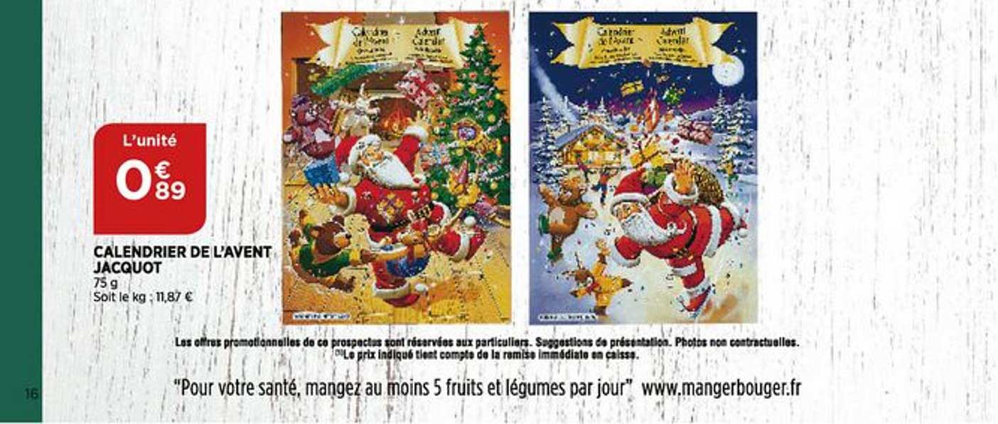 calendrier de l'avent jacquot