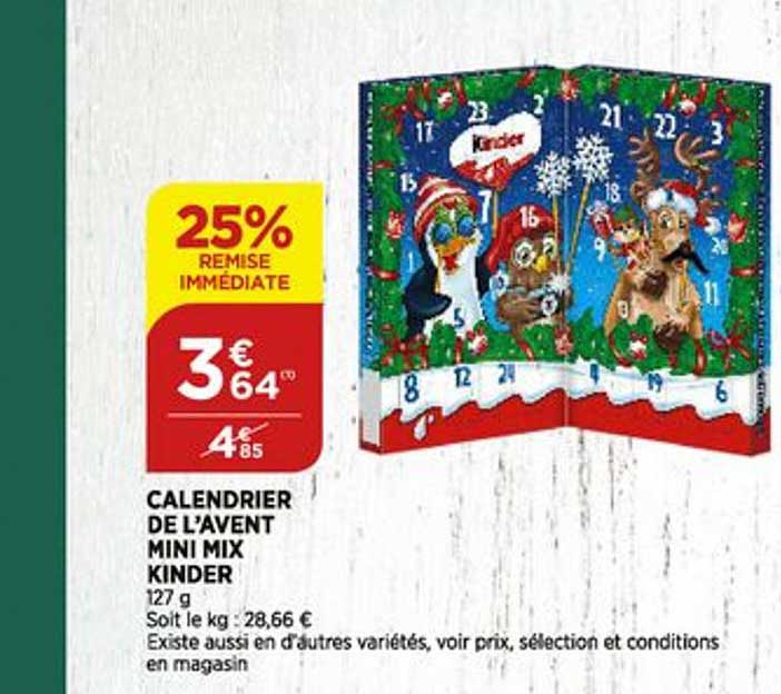calendrier de l'avent mini mix kinder