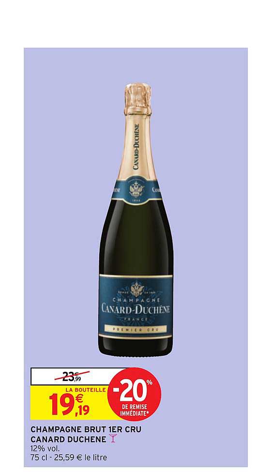 champagne brut 1er cru canard duchene -20% de remise immédiate