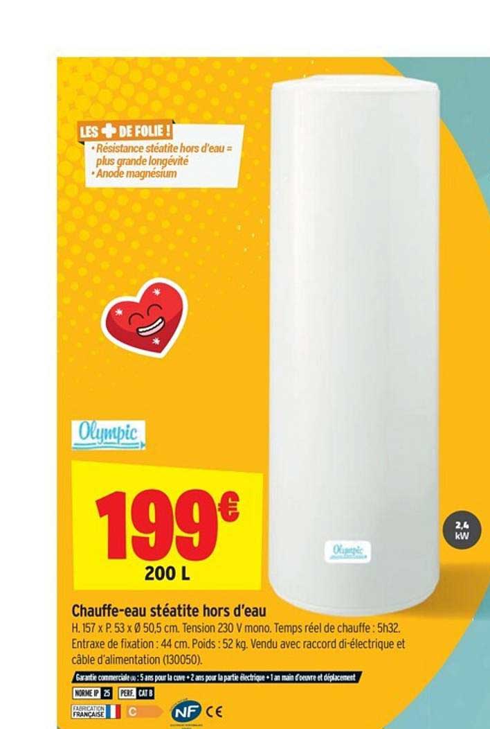 chauffe eau stéatite hors d'eau