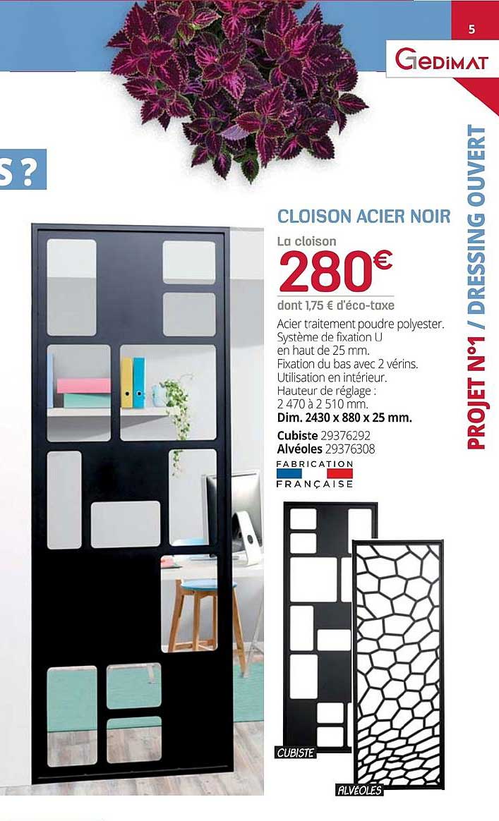 Cloison Acier Noir