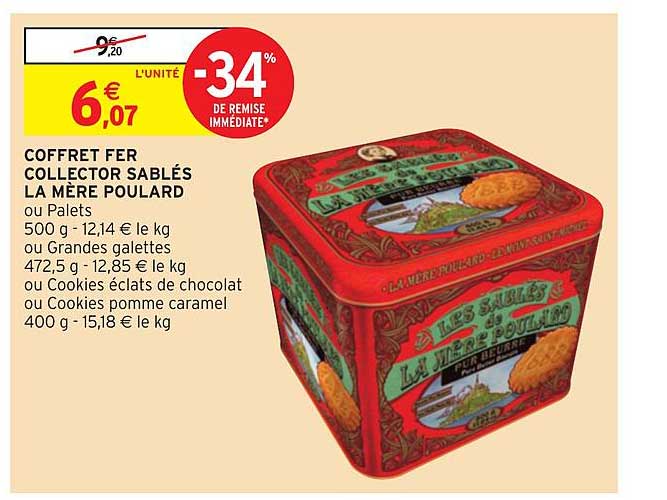coffret fer collector sablés la mère poulard -34% de remise immédiate