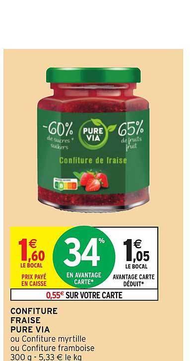 confiture fraise pure via
