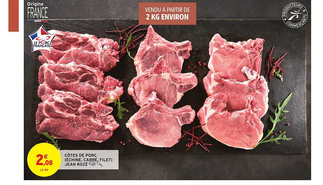 côtes de porc (échine carré filet) jean rozé