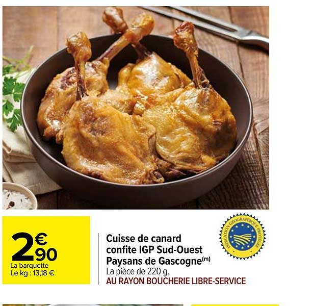 Cuisse De Canard Confite Igp Sud-ouest Paysans Du Gascogne