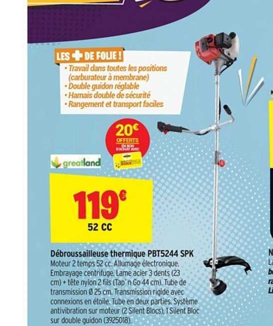 débroussailleuse thermique pbt5244 spk