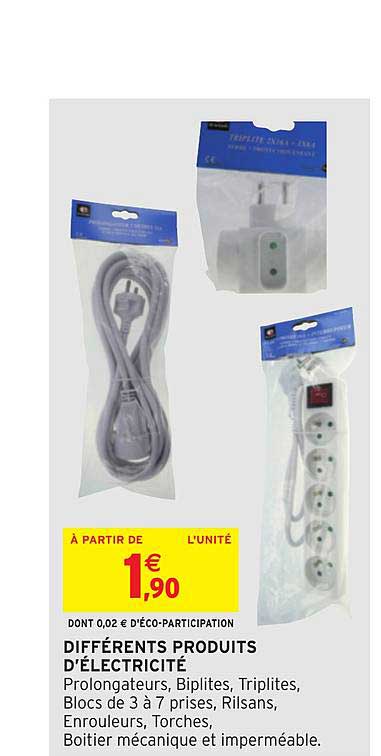 différents produits d'électricité