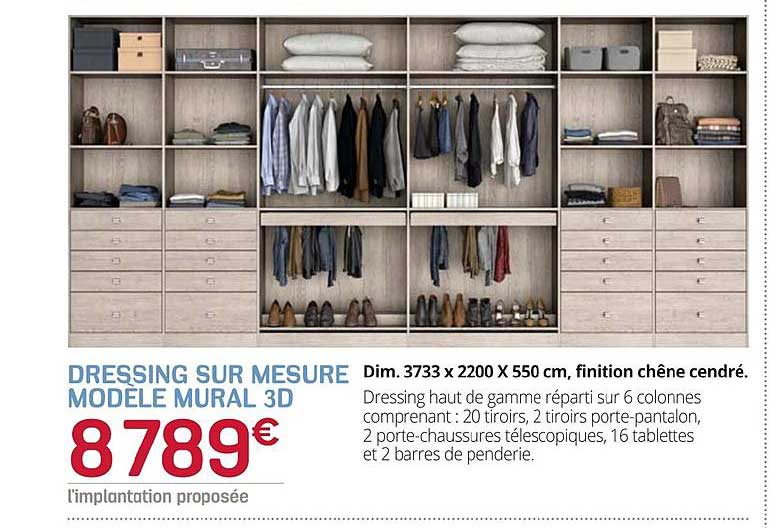 dressing sur mesure modèle mural 3d