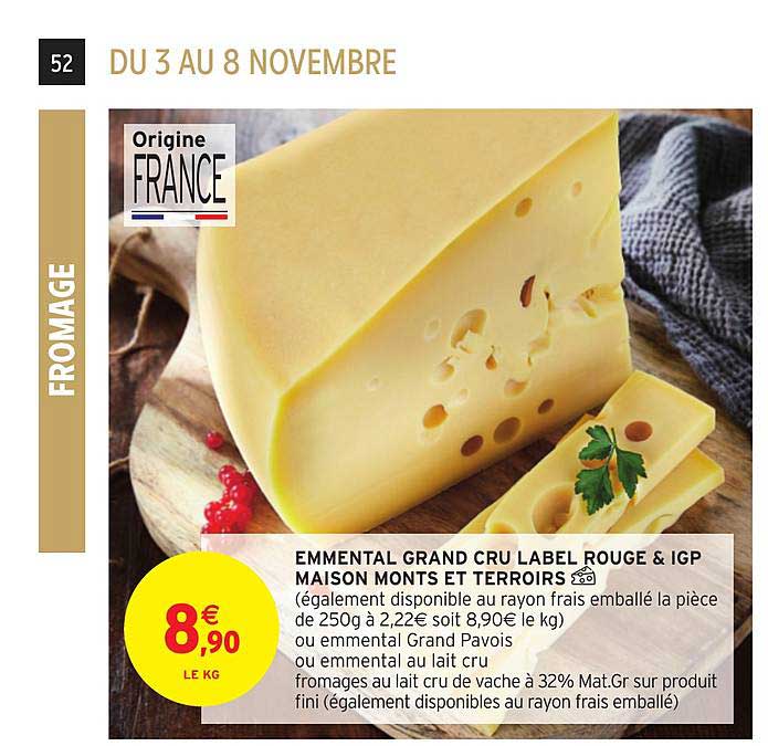 emmental grand cru label rouge & igp maison monts et terroirs