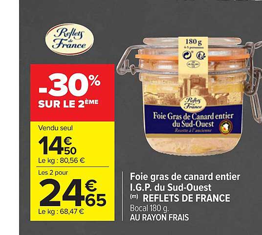 foie gras de canard entier i.g.p. du sud-ouest reflets de france