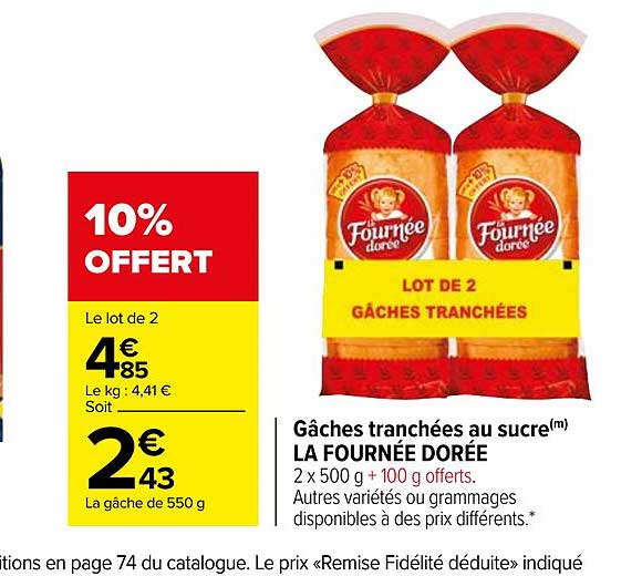 Gâches Tranchées Au Sucre La Fournée Dorée