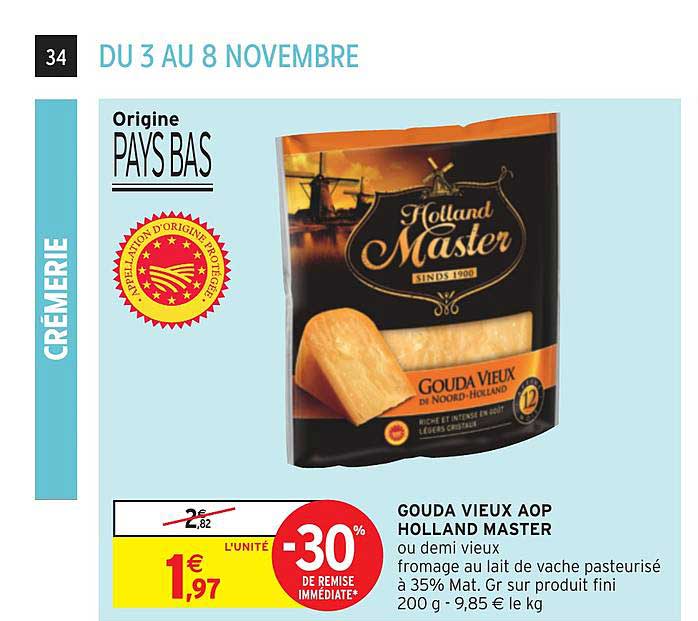 gouda vieux aop holland master -30% de remise immédiate