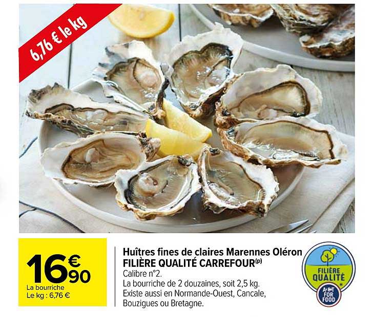 huîtres fines de claires marennes oléron filière qualité carrefour