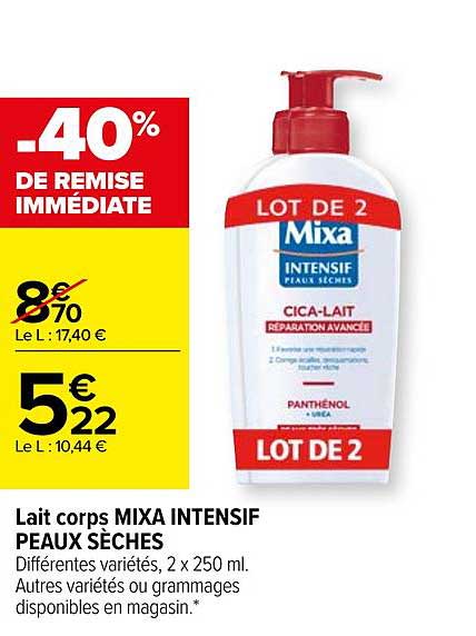 lait corps mixa intensif peaux sèches