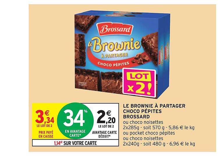 le brownie à partager choco pépites brossard