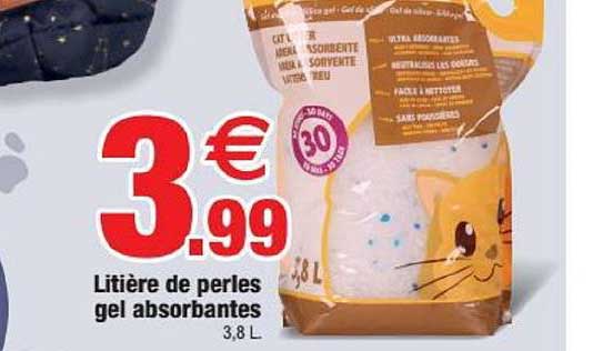 litière de perles gel absorbantes