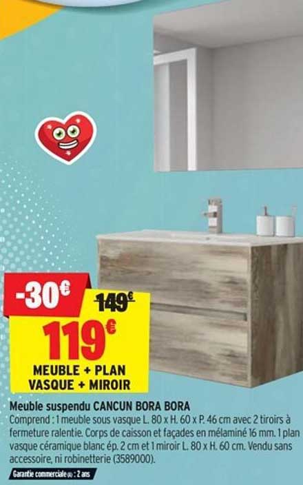 meuble suspendu cancun bora bora