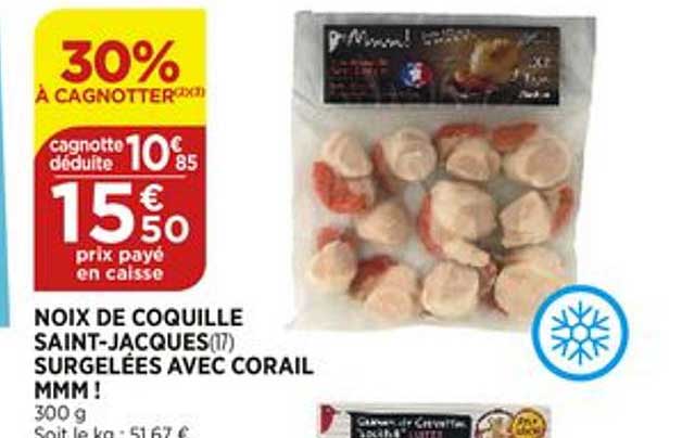 noix de coquille saint jacques surgelées avec corail mmm!