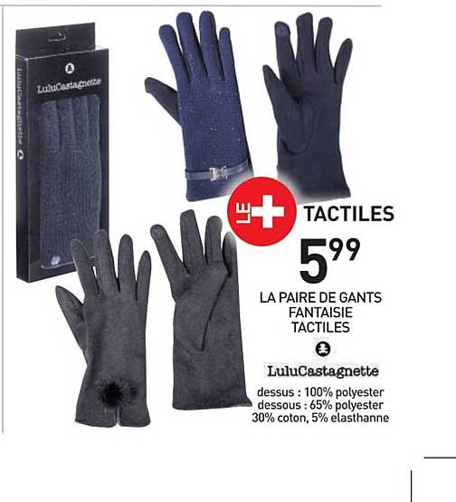 paire de gants fantaisie tactiles lulucatagnette