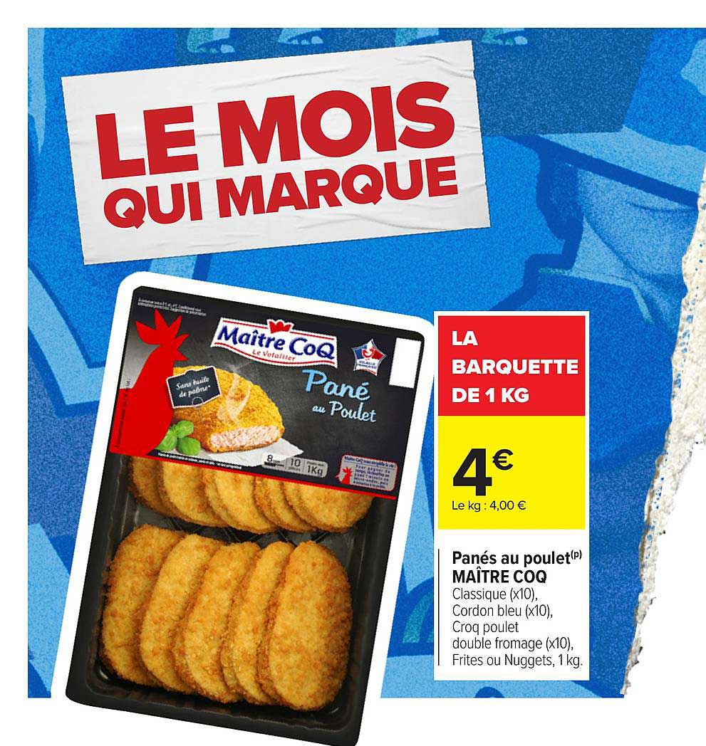 panés au poulet maître coq