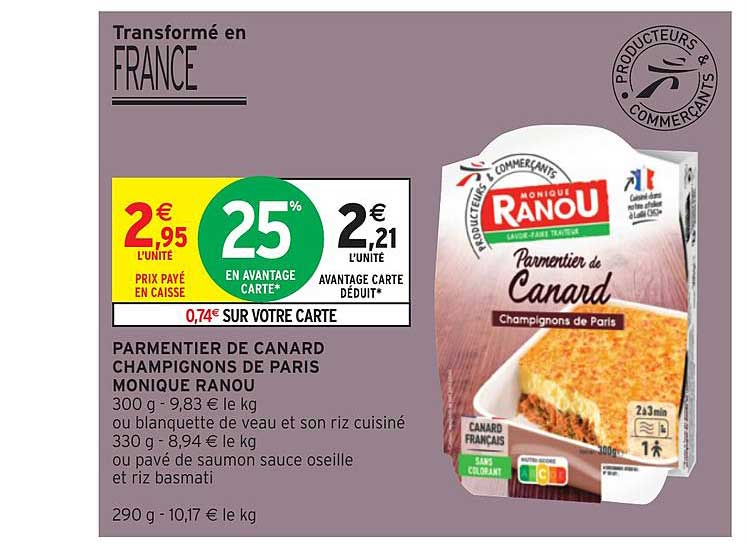 parmentier de canard champignons de paris monique ranou