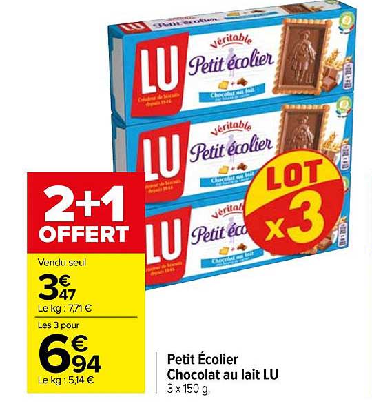 Petit écolier Chocolat Au Lait Lu