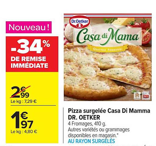 pizza surgelée casa di mama dr. oetker