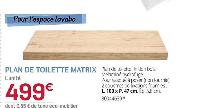 plan de toilette matrix