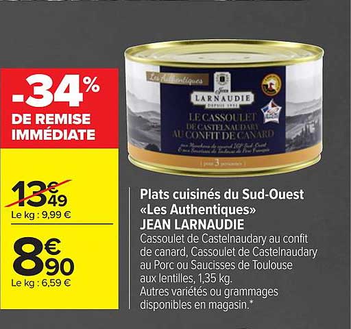 plats cuisinés du sud-ouest «les authentiques» jean larnaudie
