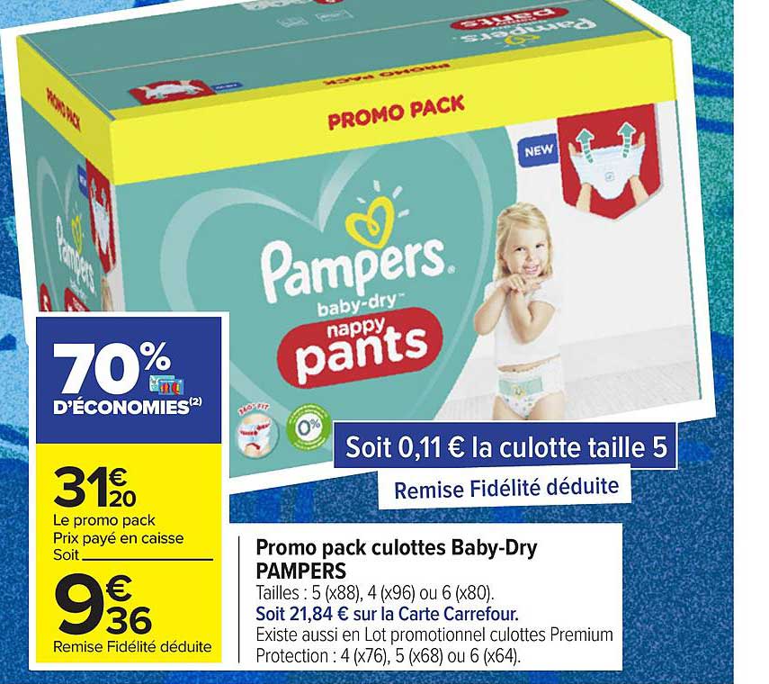 promo pack culottes baby-dry pampers