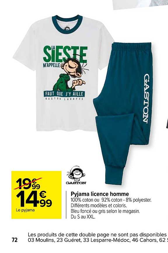 pyjama licence homme gaston