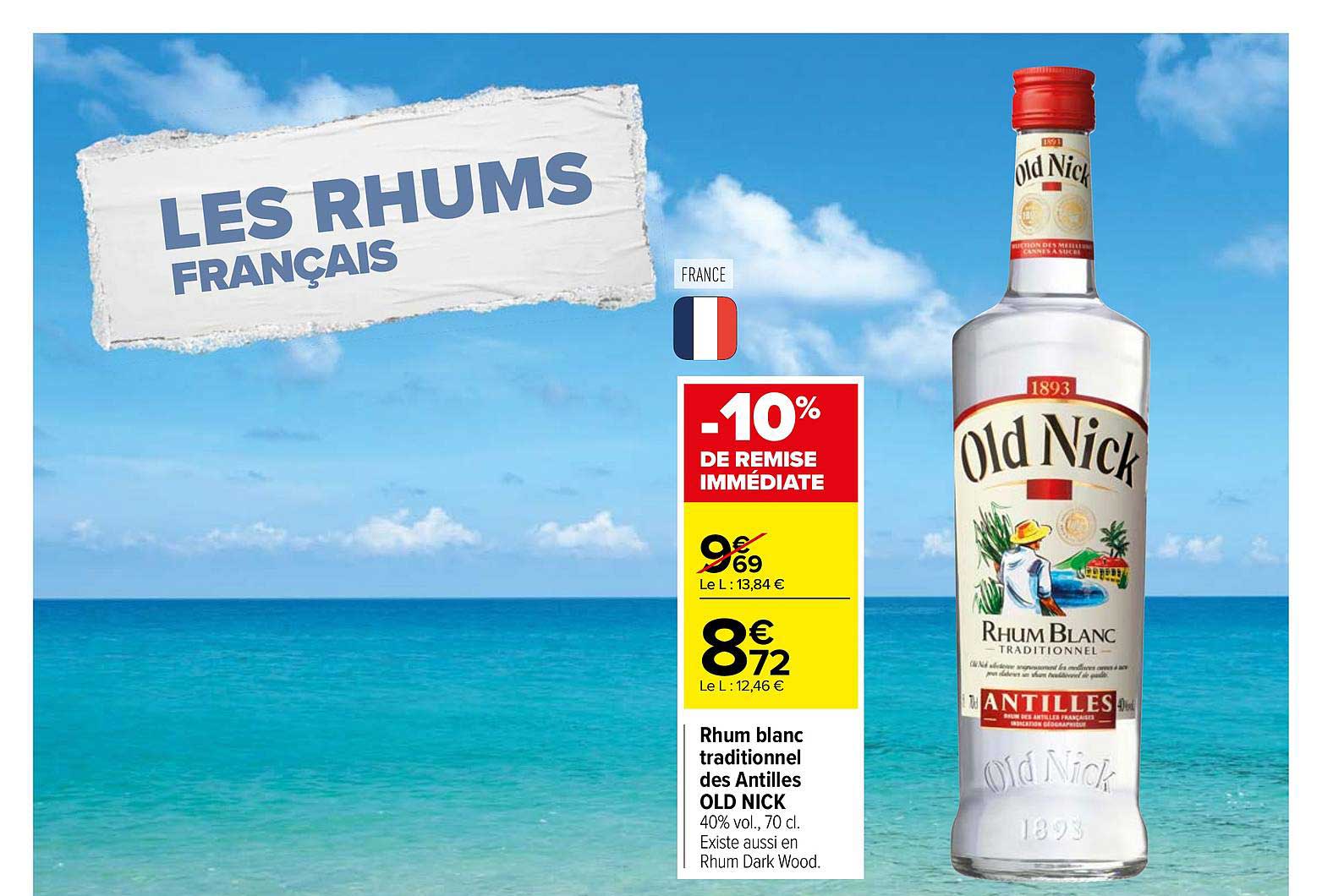 rhum blanc traditionnel des antilles old nick