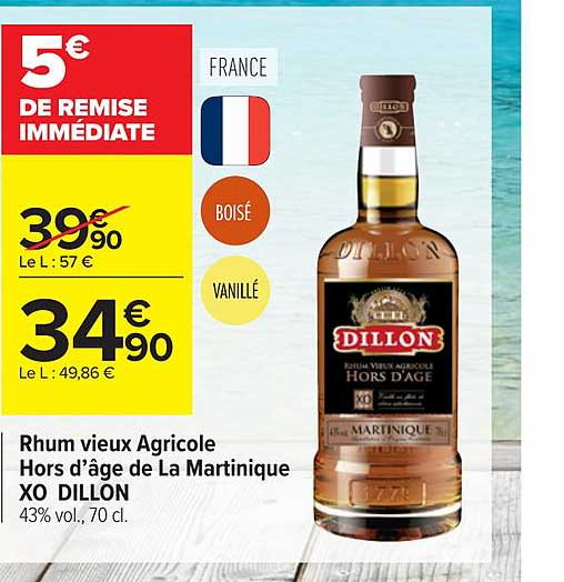 rhum vieux agricole hors d'âge de la martinique xo dillon