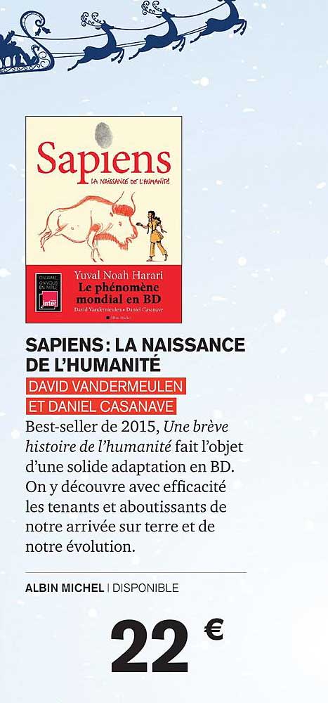 sapiens : la naissance de l'humanité david vandermeulen et daniel casanave