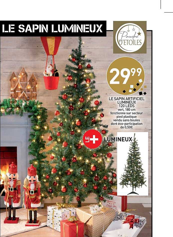 sapin artificiel lumineux 120 leds