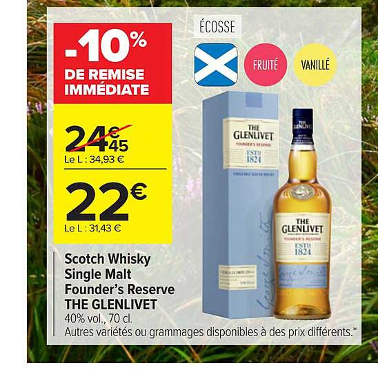 scotch whisky single malt founder's reserve the glenlivet