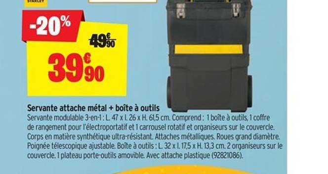 servante attache métal + boîte à outils