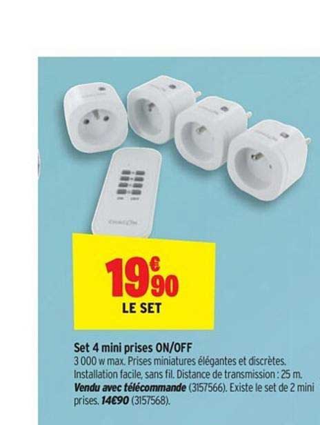 set 4 mini prises on off