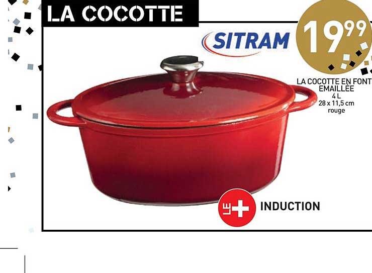 sitram cocotte en font émaillée