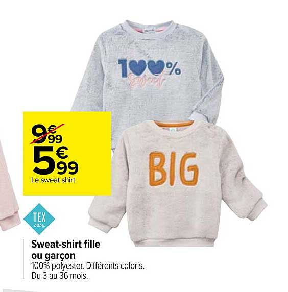 Sweat-shirt Fille Ou Garçon Tex