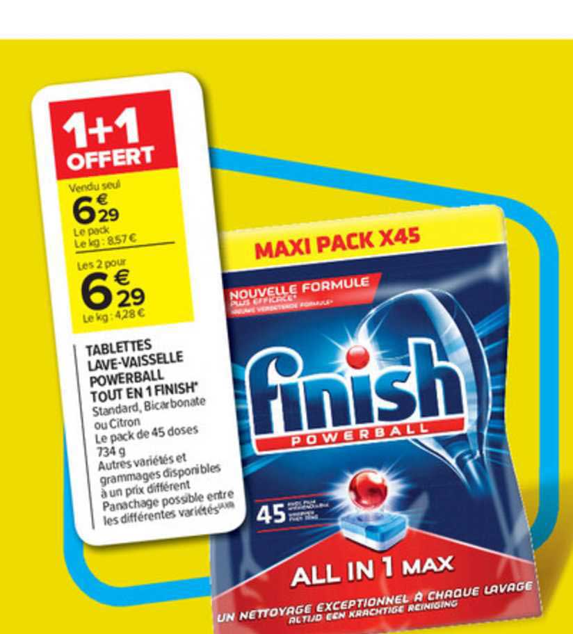tablettes lave vaisselle powerball tout en 1 finish