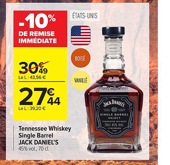 tennessee whiskey single barrel jack daniel's