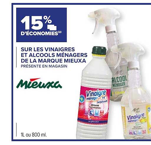 vinaigres et alcools ménagers de la marque mieuxa