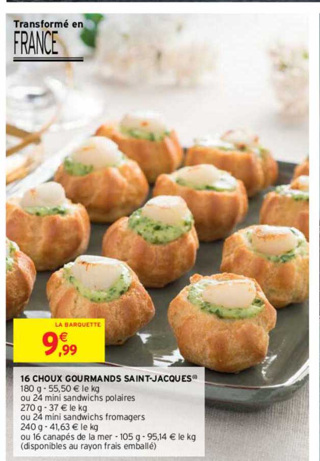 16 choux gourmands saint-jacques