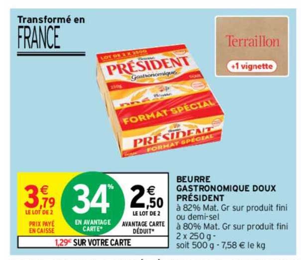 Beurre Gastronomique Doux Président