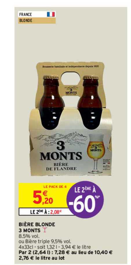 bière blonde 3 monts
